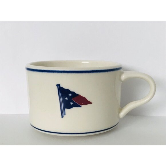 Vintage Yacht Club Boating Ships Cup Mug Brighton Falls China Penant Flag Logo - Picture 1 of 6